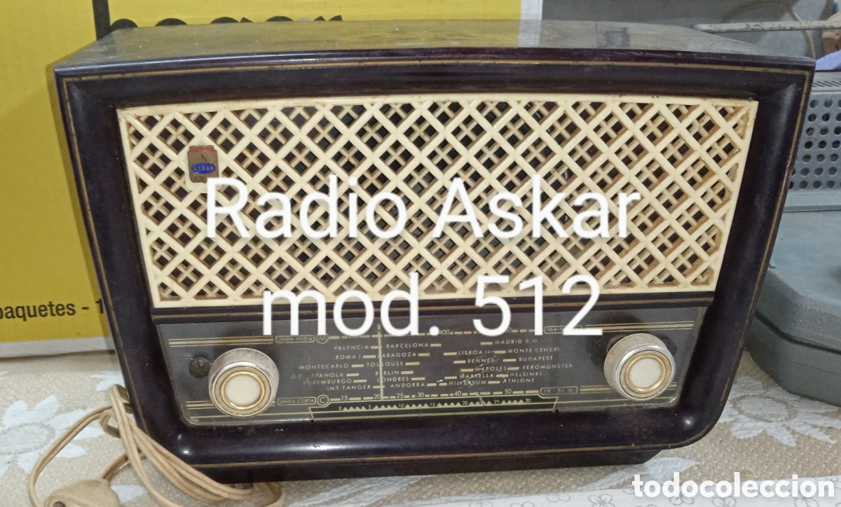 Radios antiguas: RADIO V&Aacute;LVULAS MARCA ASKAR MOD.- 512. - Foto 3