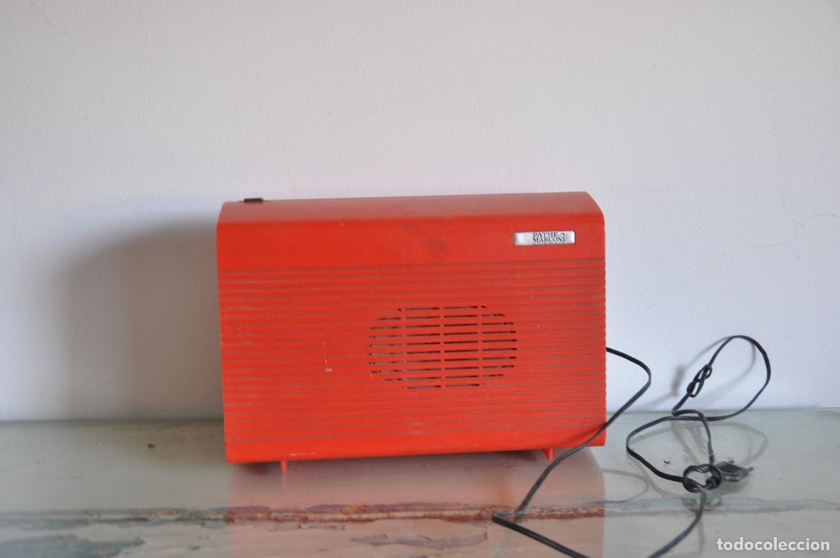 Radios antiguas: Tocadiscos Pathe Marconi rojo - Foto 6