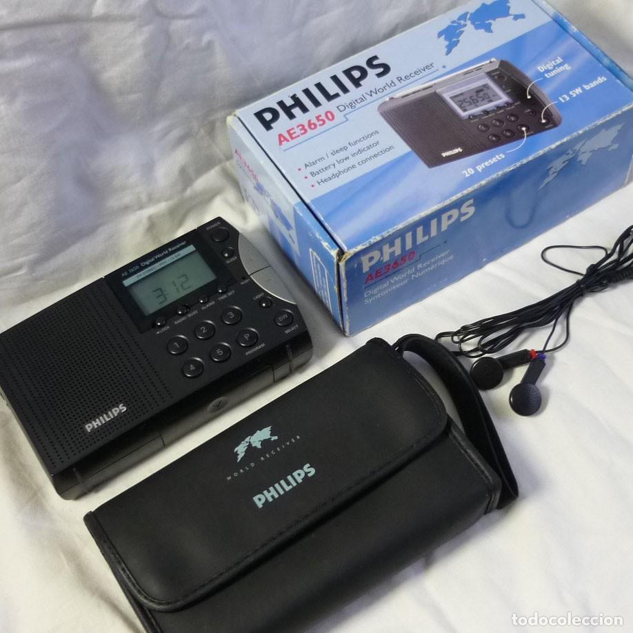 Radios antiguas: Radio transistor Phillips Ae3650 con caja, funda y cascos. Funcionando - Foto 1