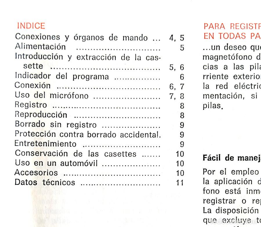 Radios antiguas: Manual de instrucciones del casette PHILIPS N2202 - Foto 2