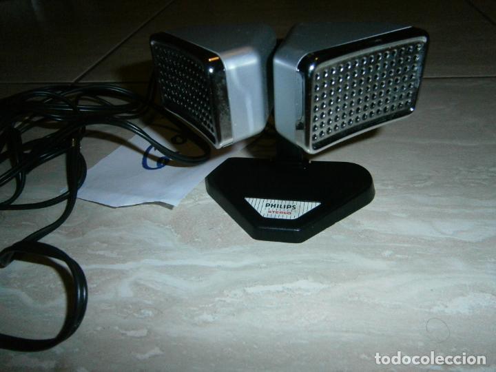 Radios antiguas: ANTIGUO MICROFONO DOBLE PHILIPS STEREO CON BASE - Foto 2