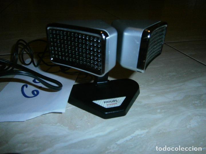 Radios antiguas: ANTIGUO MICROFONO DOBLE PHILIPS STEREO CON BASE - Foto 3