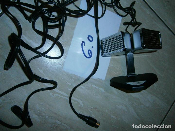Radios antiguas: ANTIGUO MICROFONO DOBLE PHILIPS STEREO CON BASE - Foto 6