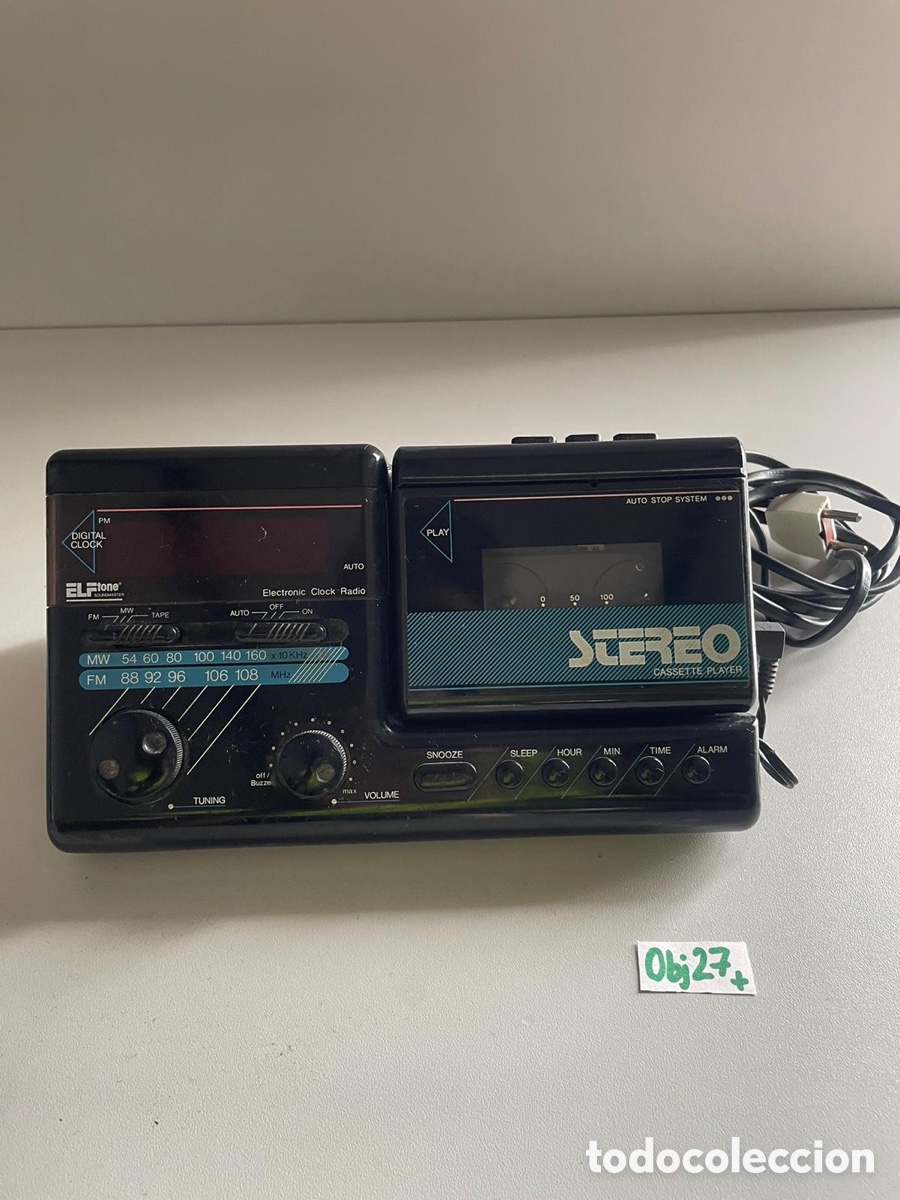 Radios antiguas: Tech Sonic AM/FM Clock Radio Removable Cassette Player - Foto 1