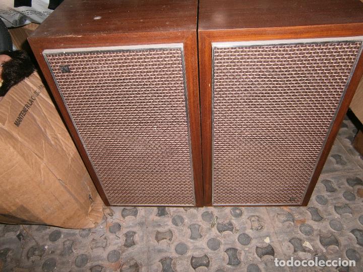 Radios antiguas: COLUMNAS DE SONIDO HM MODELO HASLER EN MADERA DE GRAN PESO +- 50 CM - Foto 3