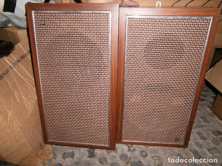 Radios antiguas: COLUMNAS DE SONIDO HM MODELO HASLER EN MADERA DE GRAN PESO +- 50 CM - Foto 1