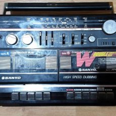 Radios antiguas: RADIOCASSETTE BOOMBOX DOBLE PLETINA SANYO M W220K MADE IN JAPAN. NUEVO