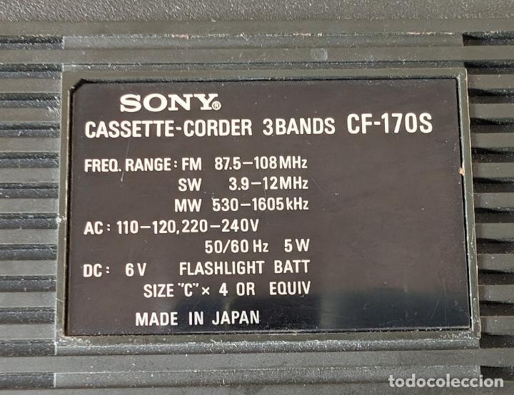 Radios antiguas: Radio cassette SONY CF 170S &iexcl;Funcionando! - Foto 5