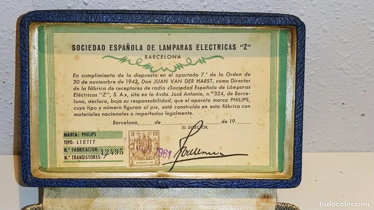 Radios antiguas: BONITO Y RARO TRANSISTOR PHILIPS L1E11T DE LOS 60 &iexcl;&iexcl;&iexcl;&iexcl;FUNCIONA!!!. - Foto 12