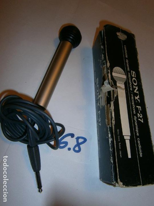 Radios antiguas: ANTIGUO MICROFONO SONY F-27 EN SU CAJA - Foto 2