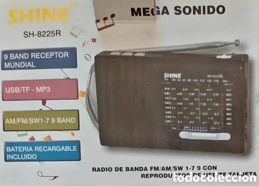 Radios antiguas: RADIO TRANSISTOR SHINE SH-8225R COMO NUEVO - Foto 11