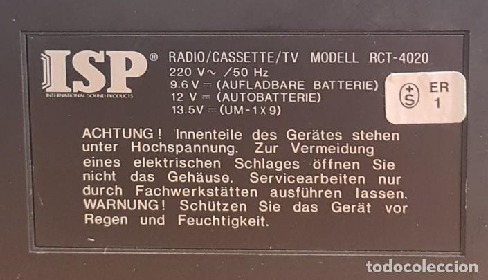Radios antiguas: ISP Radio Cassette Tv model RTC-4020 - Foto 8