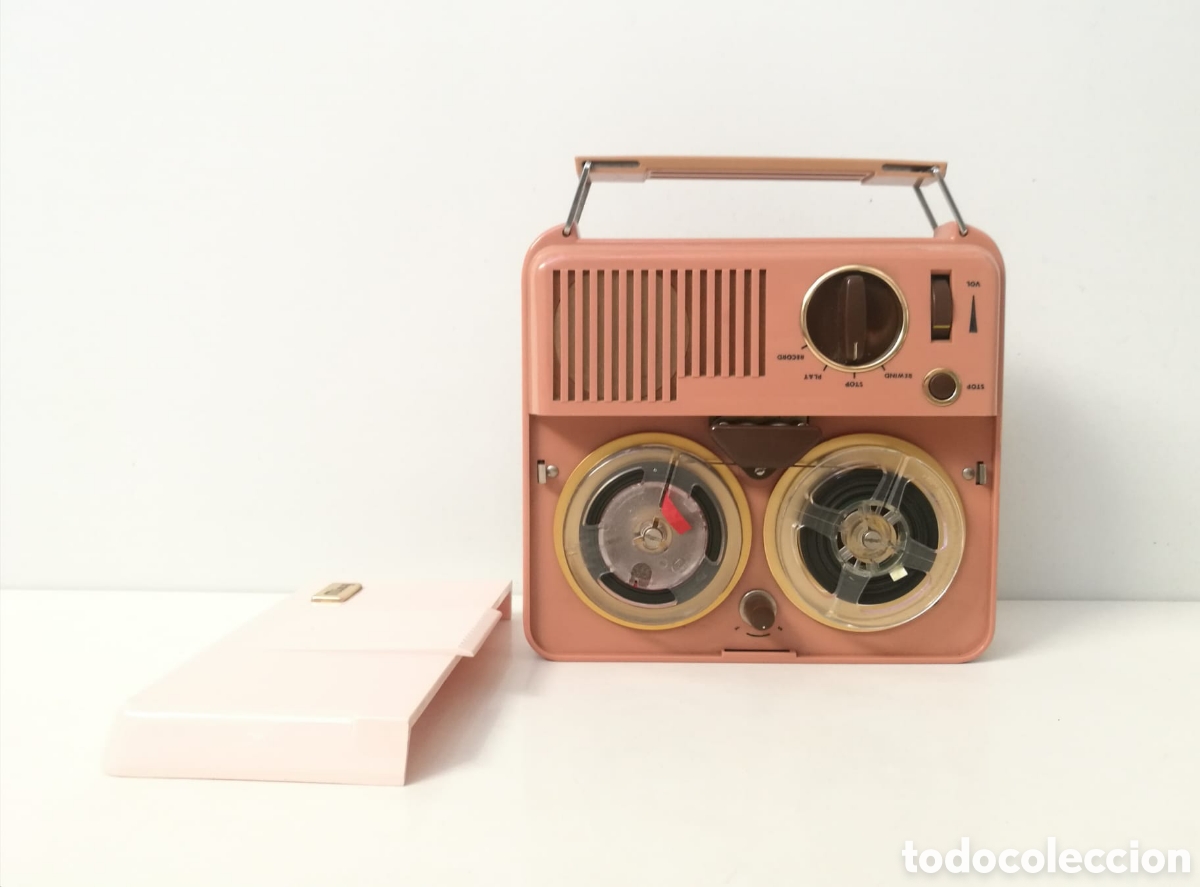 R&aacute;dios antigos: GRABADORA REPRODUCTOR CINTAS MINY JAPAN A&Ntilde;OS 50 60// ROSA MINI REEL TO REEL TAPE RECORDER PLAYER