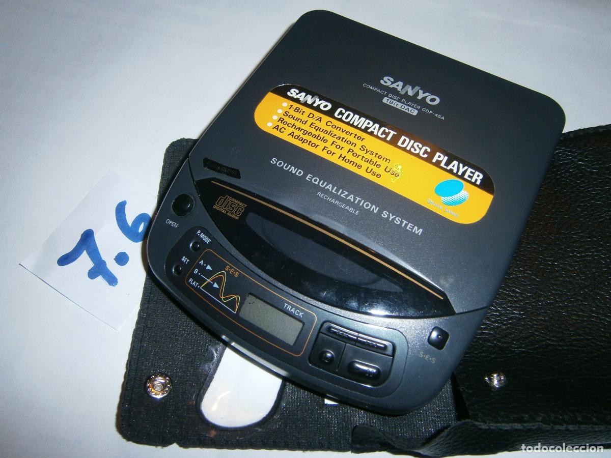 Radios antiguas: ANTIGUO COMPACT DISC SANYO CDP-45A CON FUNDA ORIGINAL - Foto 1