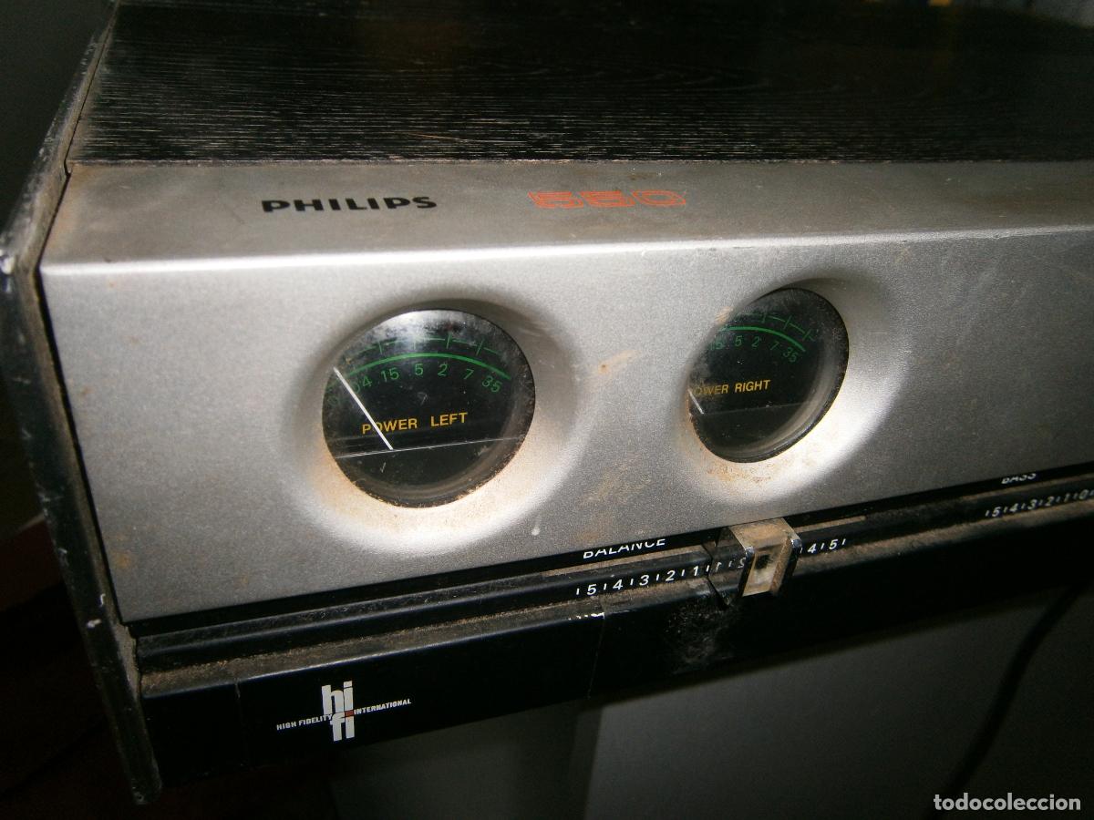 Radios antiguas: ANTIGUO AMPLIFICADOR PHILIPS MODEL 550 (S.G) - Foto 2