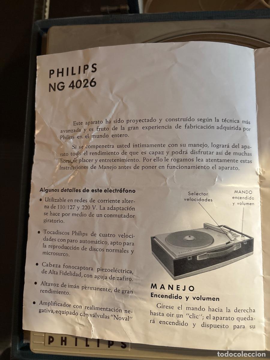 Radios antiguas: Ced Tocadiscos portatil Philips NG 4026 - Foto 3