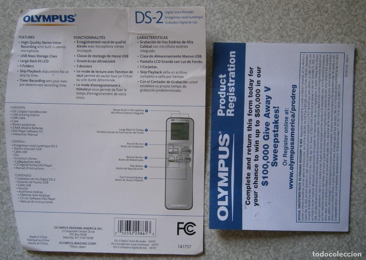 Radios antiguas: GRABADORA DE VOZ OLYMPUS ESTEREO DS-2...EX - Foto 2