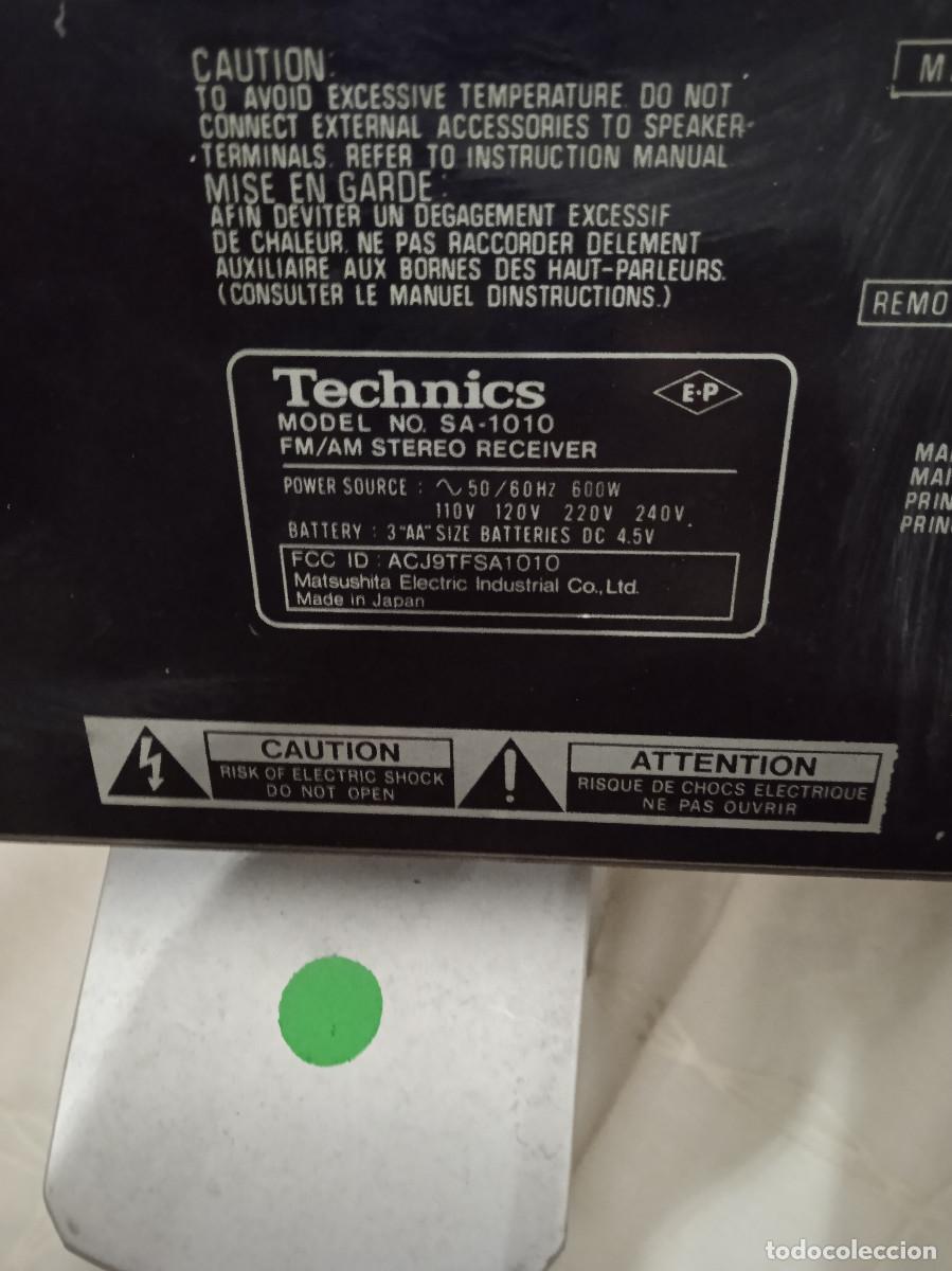Radios antiguas: TECHNICS , RECEIVER MODEL 1010 -125+125 W REF. 113 GARA ALGUN DEFECTO -(EN PRUEBAS) - Foto 4