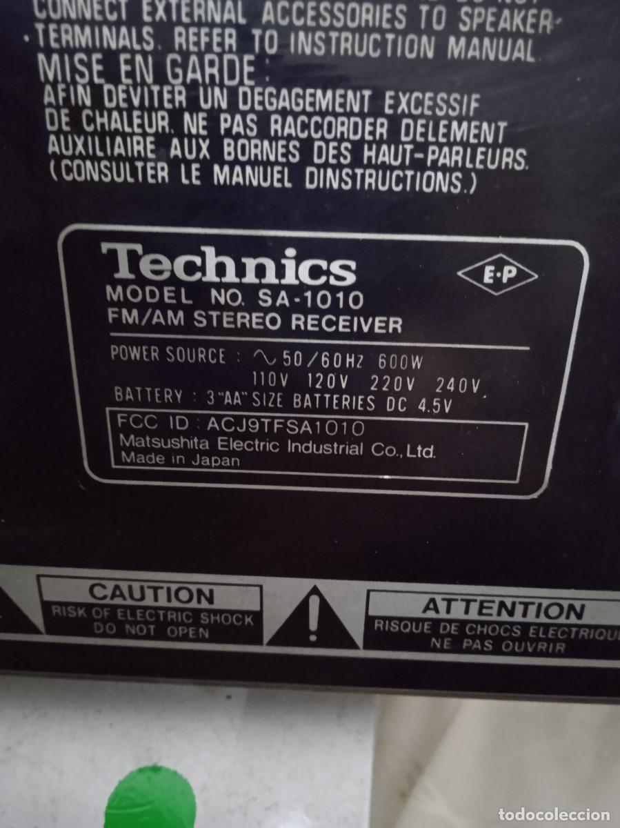 Radios antiguas: TECHNICS , RECEIVER MODEL 1010 -125+125 W REF. 113 GARA ALGUN DEFECTO -(EN PRUEBAS) - Foto 9