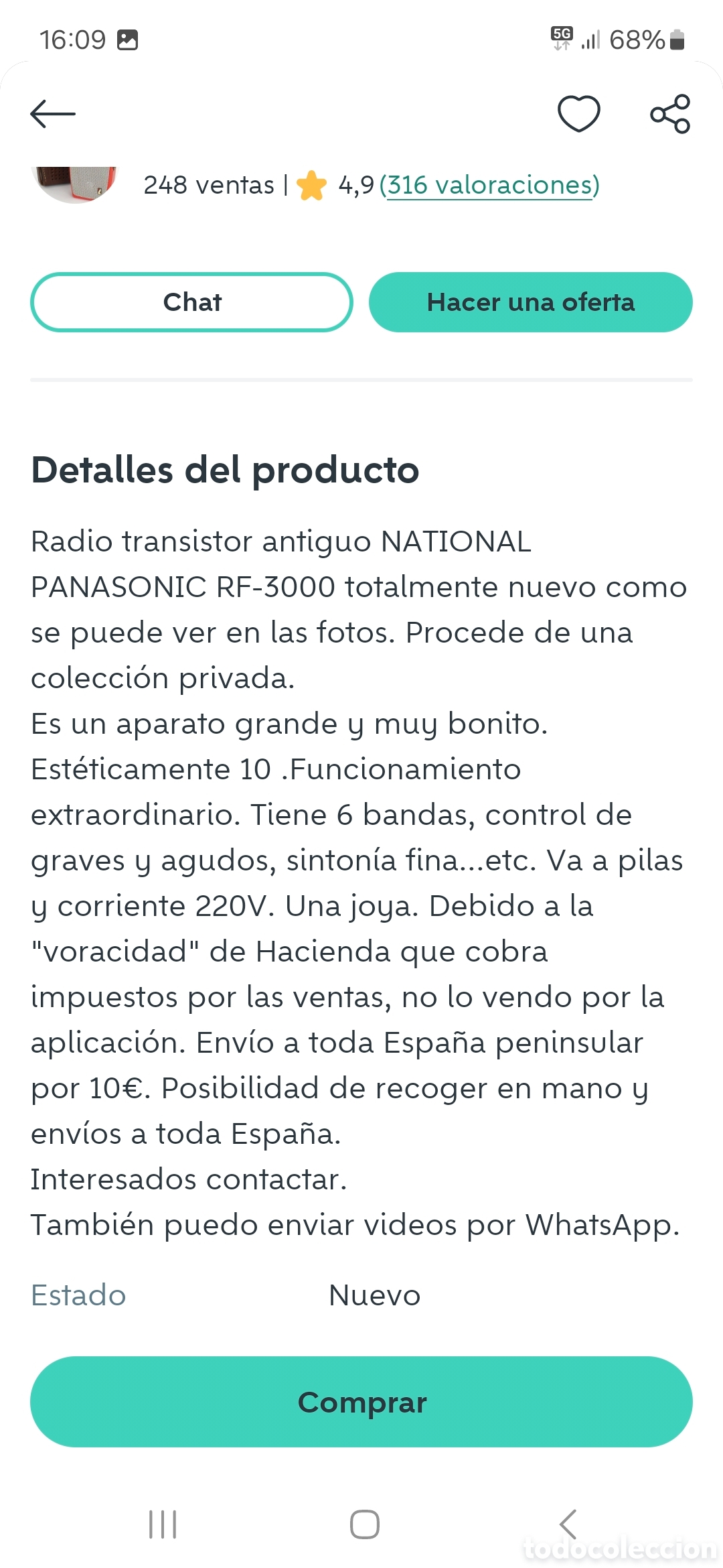 Radios antiguas: Radio transistor PANASONIC R 3000 marca rull - Foto 7