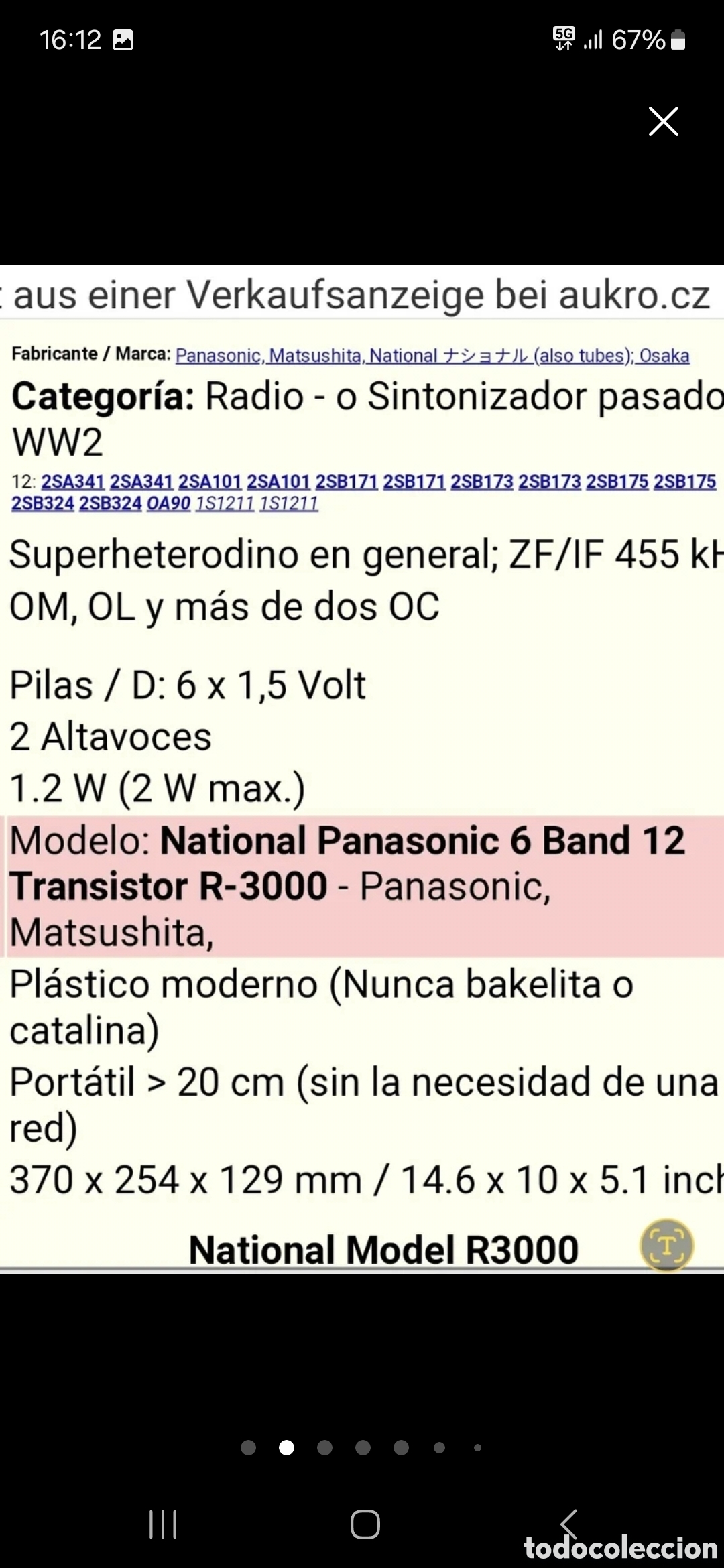 Radios antiguas: Radio transistor PANASONIC R 3000 marca rull - Foto 8