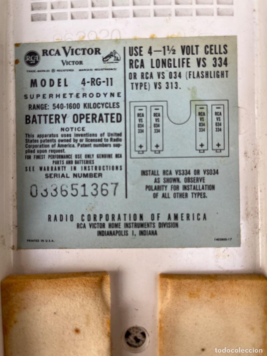Radios antiguas: Transistor Antiguo RCA VICTOR, Modelo 4-RG-11 - Foto 2