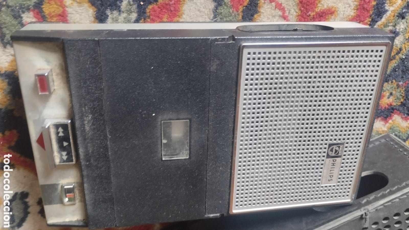 Radios antiguas: Antiguo CASSETTE PHILIPS - Grabadora - Con su funda y micr&oacute;fono - Foto 1