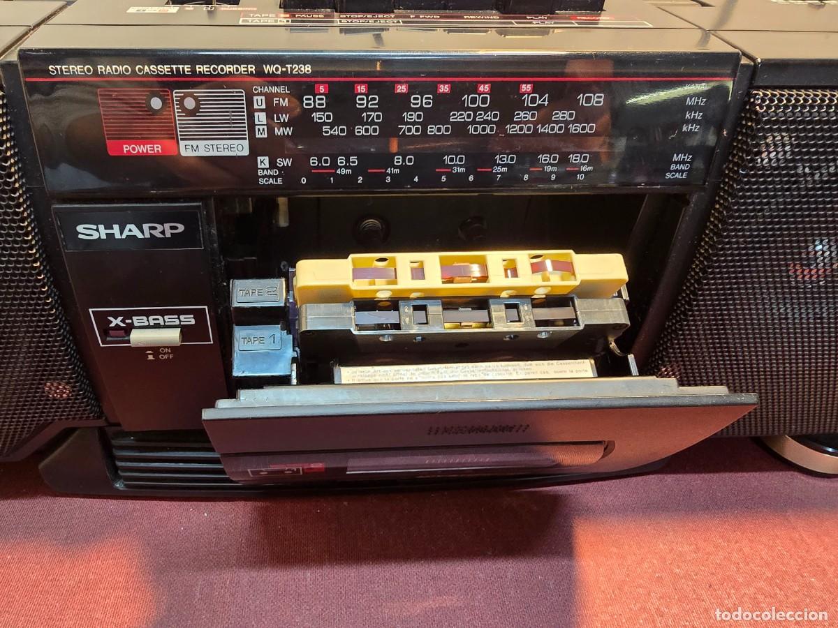 Radios antiguas: Radio Cassette SHARP WQ-T238 Doble Deck - Foto 4