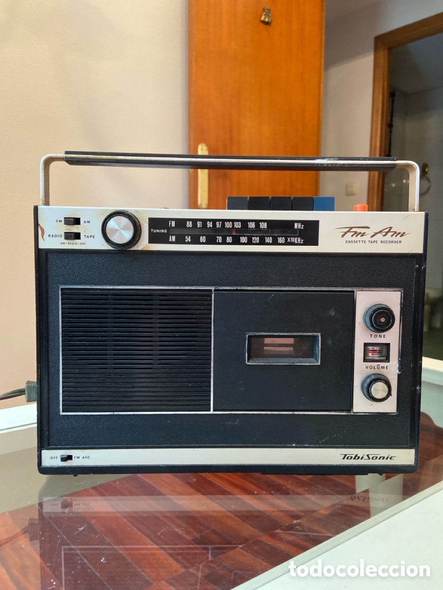 Radios antiguas: Radiocasete Tobisonic con micro - Foto 1