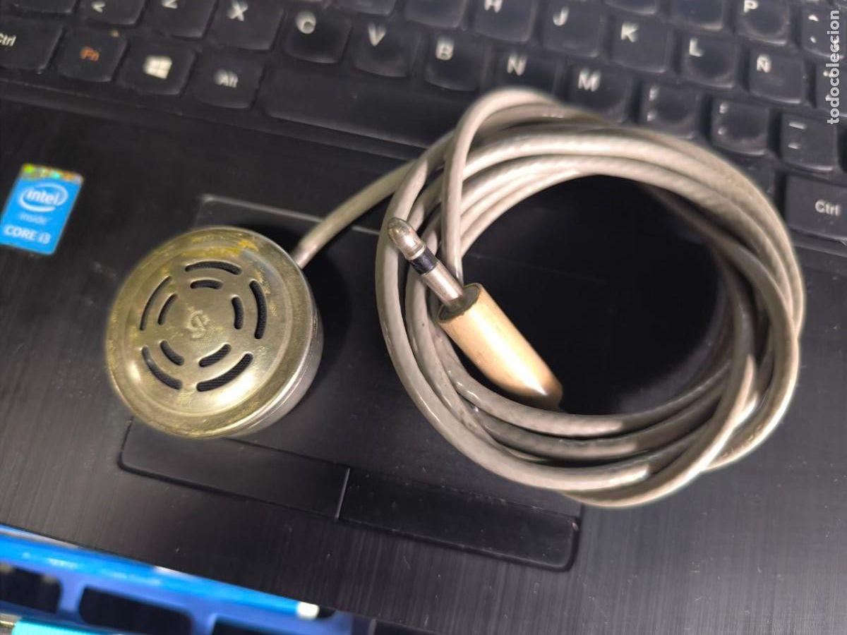 Radios antiguas: MICROFONO GELOSO GJ CABLE Y CONECTOR PARA GRABADORA - Foto 1