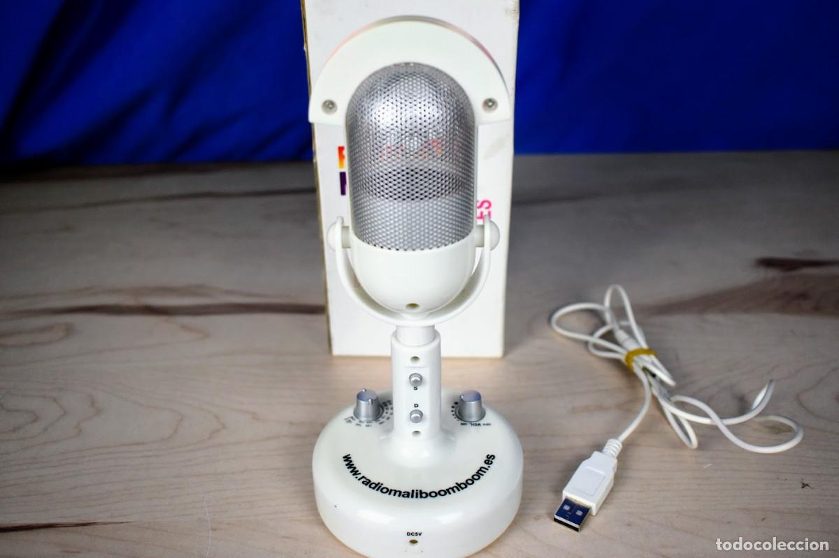 Radios antiguas: Original radio en forma de micr&oacute;fono con luz maliboom - Foto 6