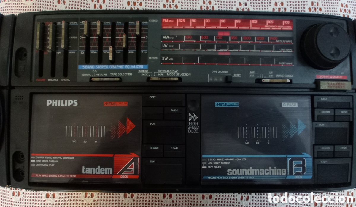 Radios antiguas: Radio cassettearca Philips - Foto 2