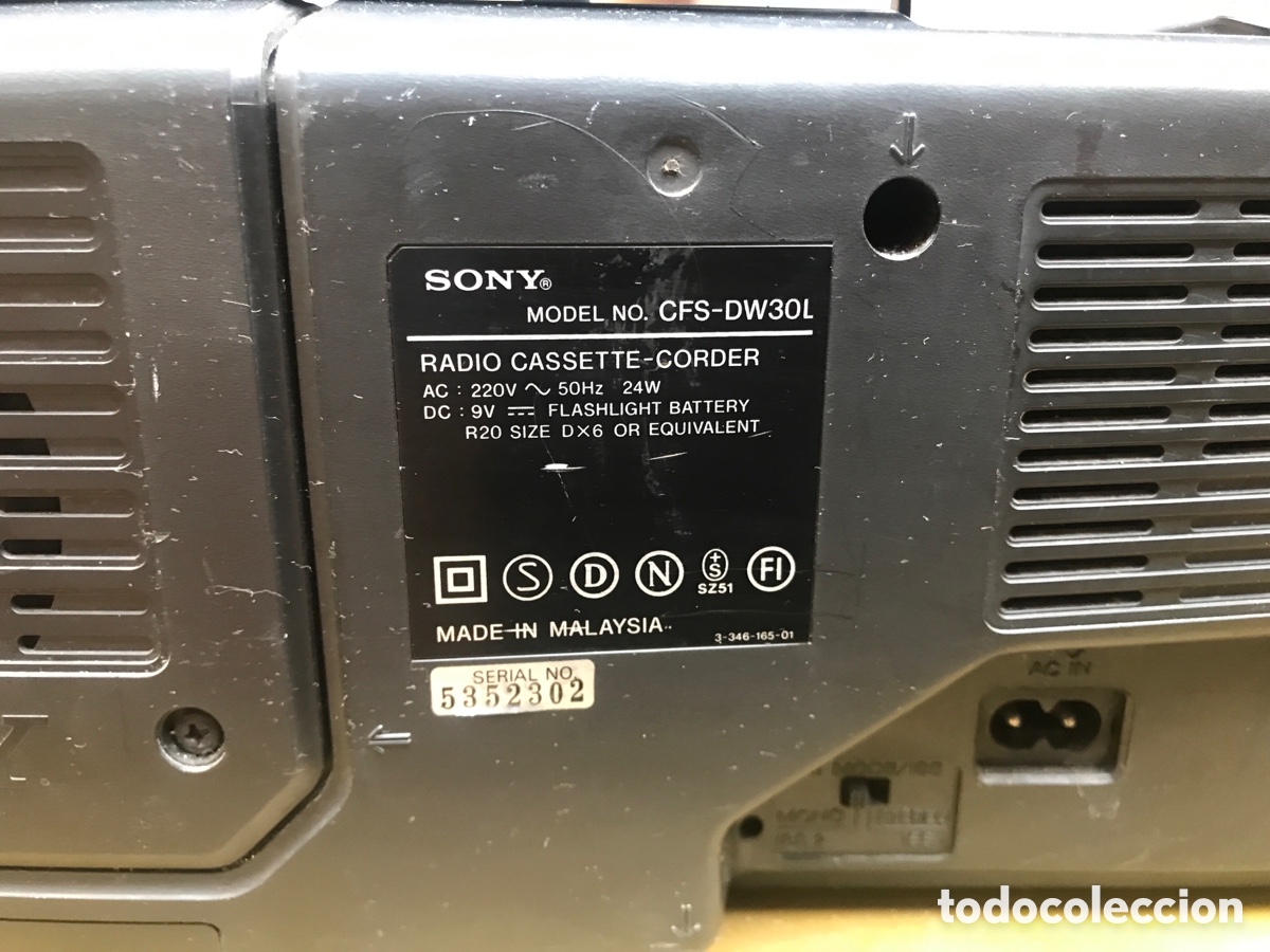 Radios antiguas: Radiocasete Sony Corder. CFS- DW30L - Foto 5