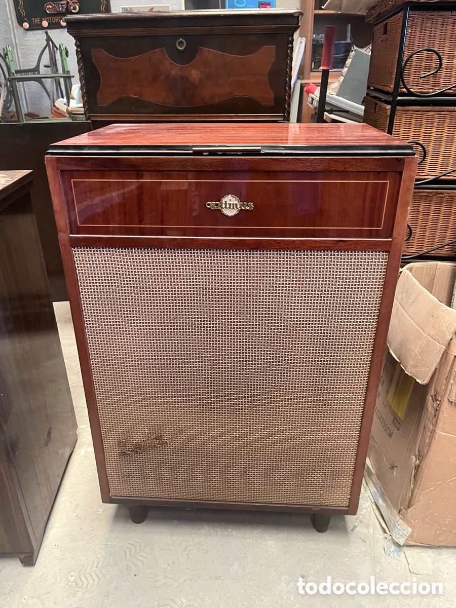 Radios antiguas: Mueble tocadiscos Optimus - Foto 1