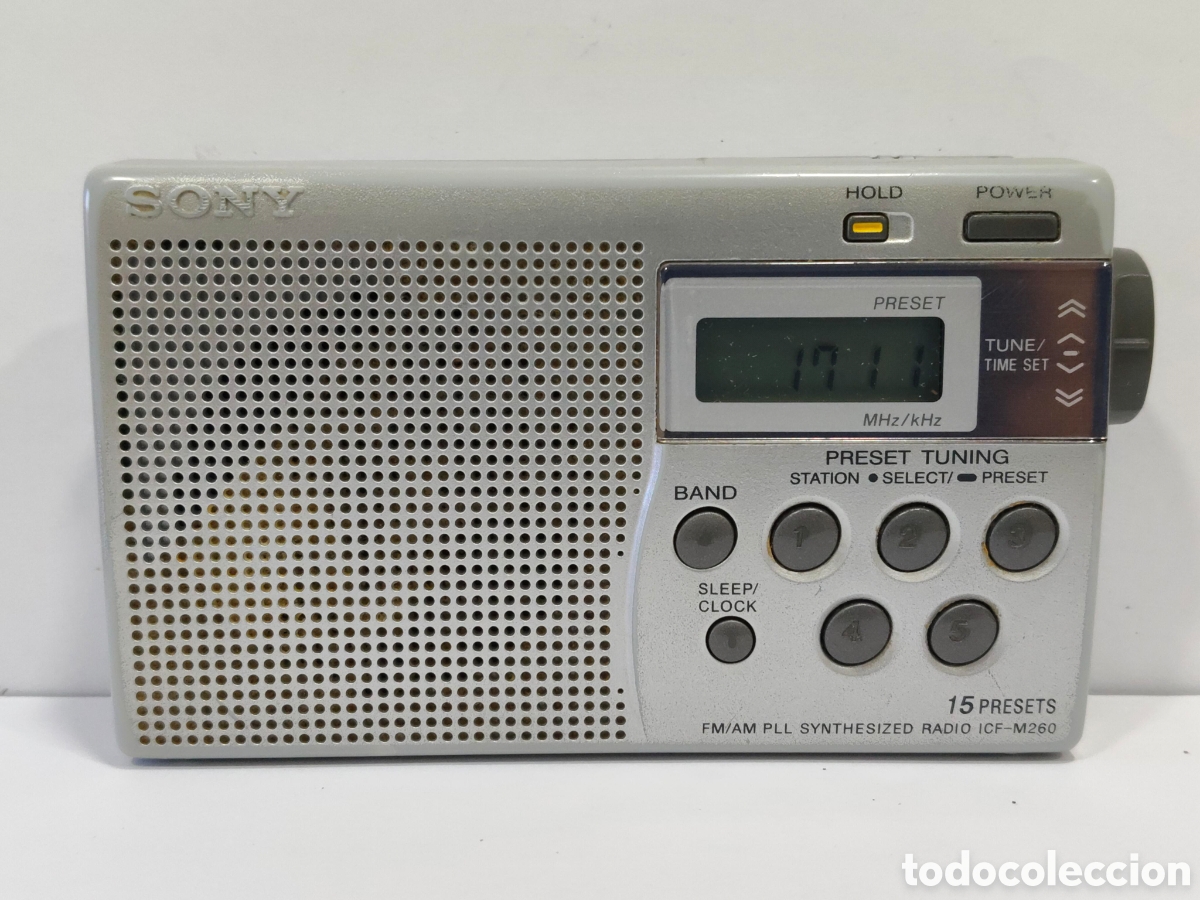 Radios antiguas: RADIO TRANSISTOR RECEPTOR SONY ICF-M260 FM/AM SYNTHESIZED 15 PRESINTONIAS (FUNCIONANDO)