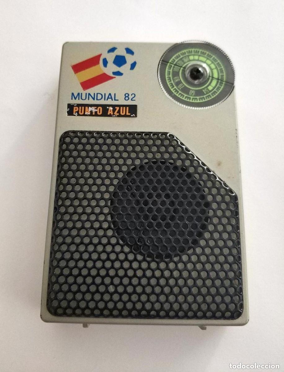 Radio antiche: radio mundial futbol espa&ntilde;a 82 punto azul funcionando con linterna
