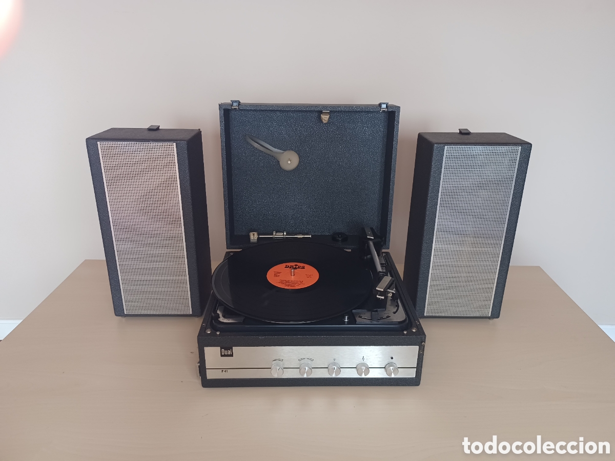 Radios antiguas: Tocadiscos Dual P41 con chasis 1010 &ndash; 4 velocidades, eje multidiscos y centrador original