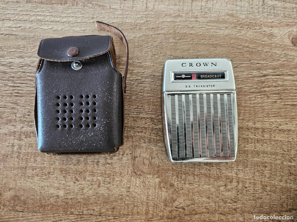 Radios antiguas: CROWN - Radio Transistor Six transistor Japan - Funda original - no funciona !!