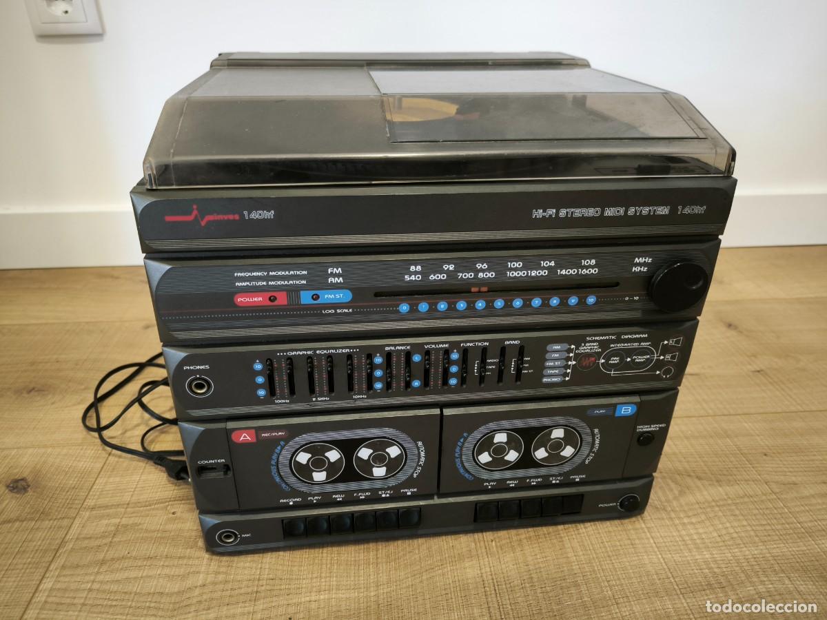 Radios antiguas: Equipo De M&uacute;sica Vintage Inves 140h &ndash; Tocadiscos Radio Cassette Hi-Fi Stereo Midi System