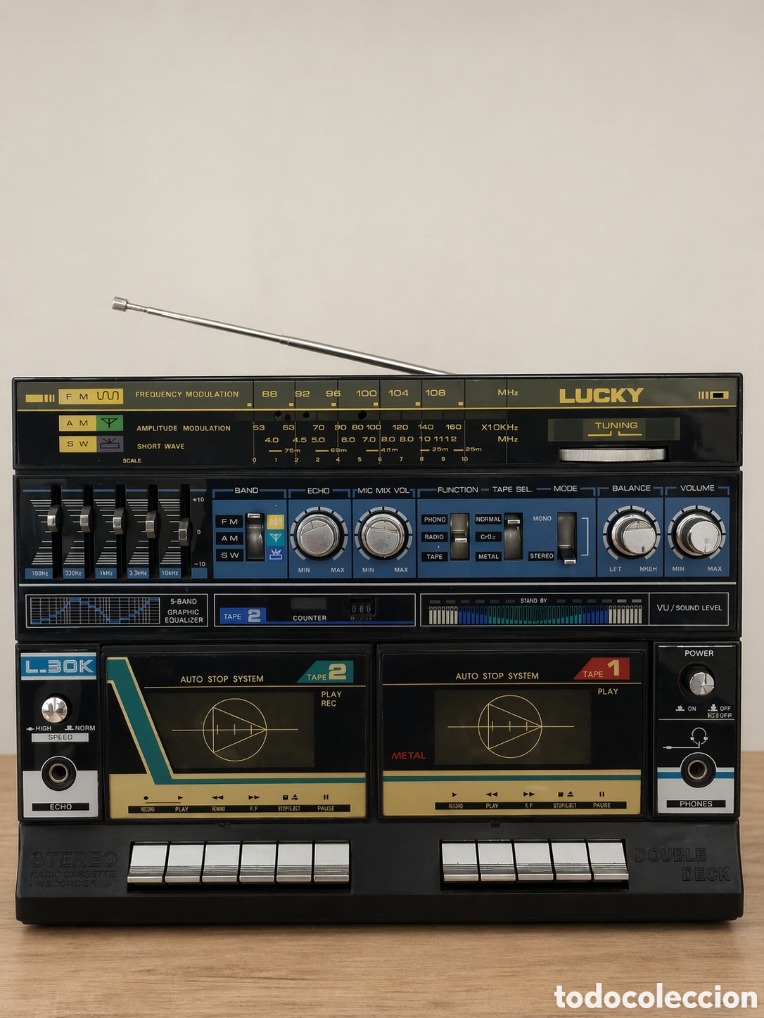 Radios antiguas: Radio Lucky L-30K Vintage 80s Doble Deck
