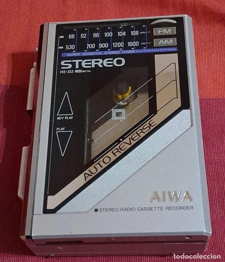Radios antiguas: walkman aiwa hs-j35 radio grabador con correa y condensadores cambiados