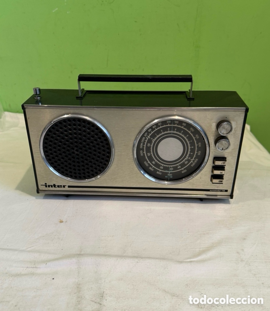 Radios antiguas: Radio antigua Inter Euromodul 158 port&aacute;til vintage a&ntilde;os 70