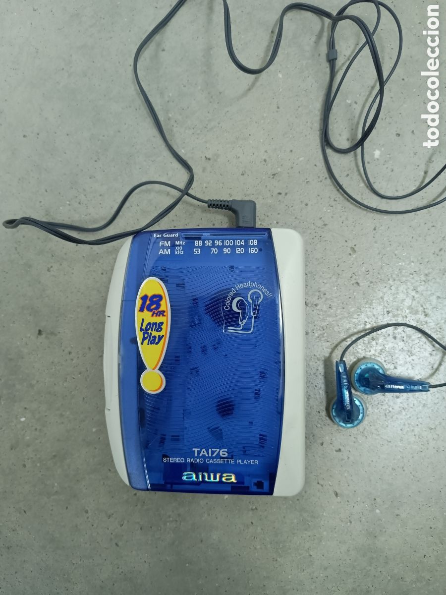 Radios antiguas: WALKMAN AIWA TA176 AZUL - FUNCIONA LA RADIO, EL CASETTE NO SE MUEVE