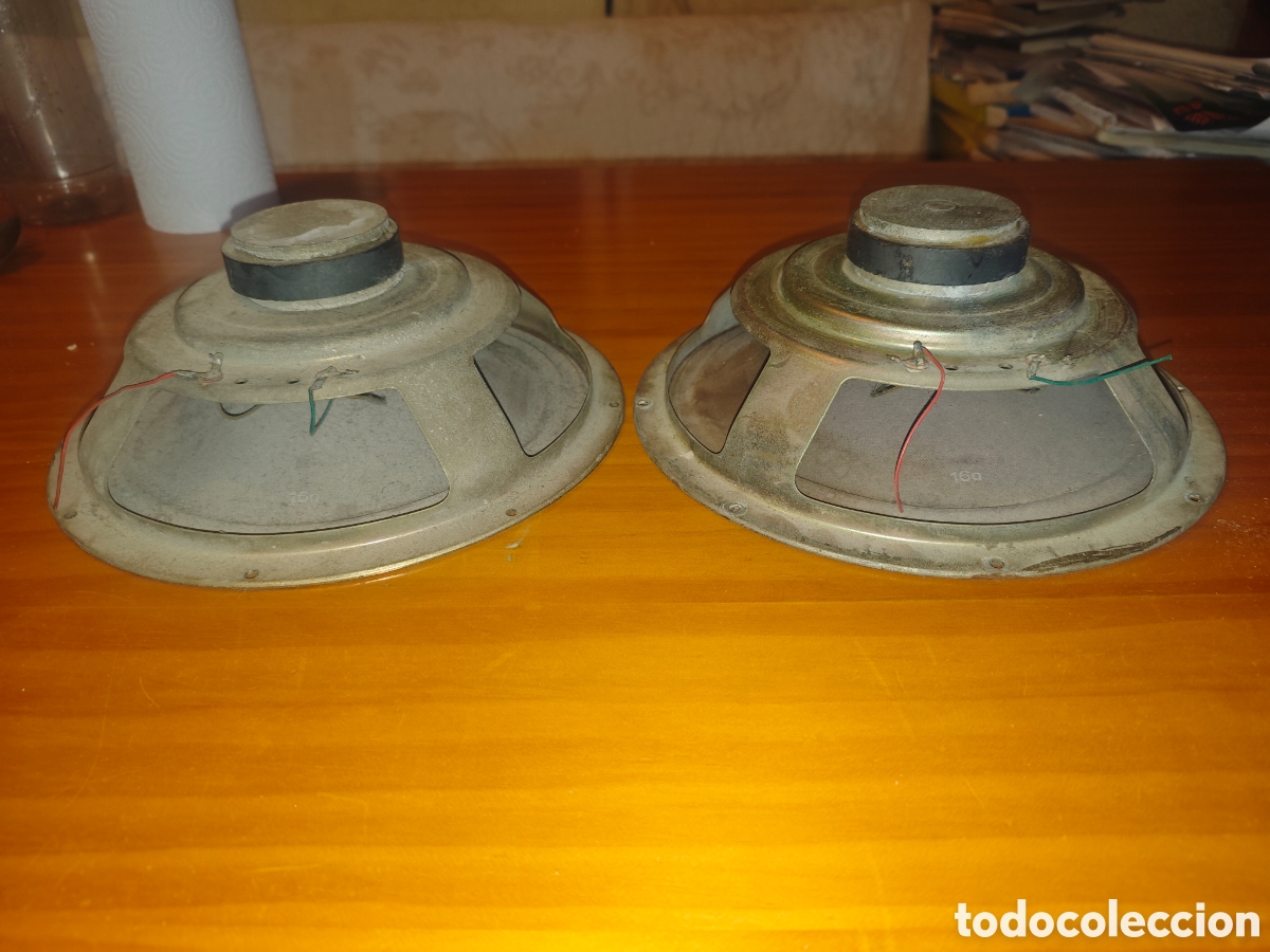 Radios antiguas: Pareja Antiguos Altavoces. - Foto 7