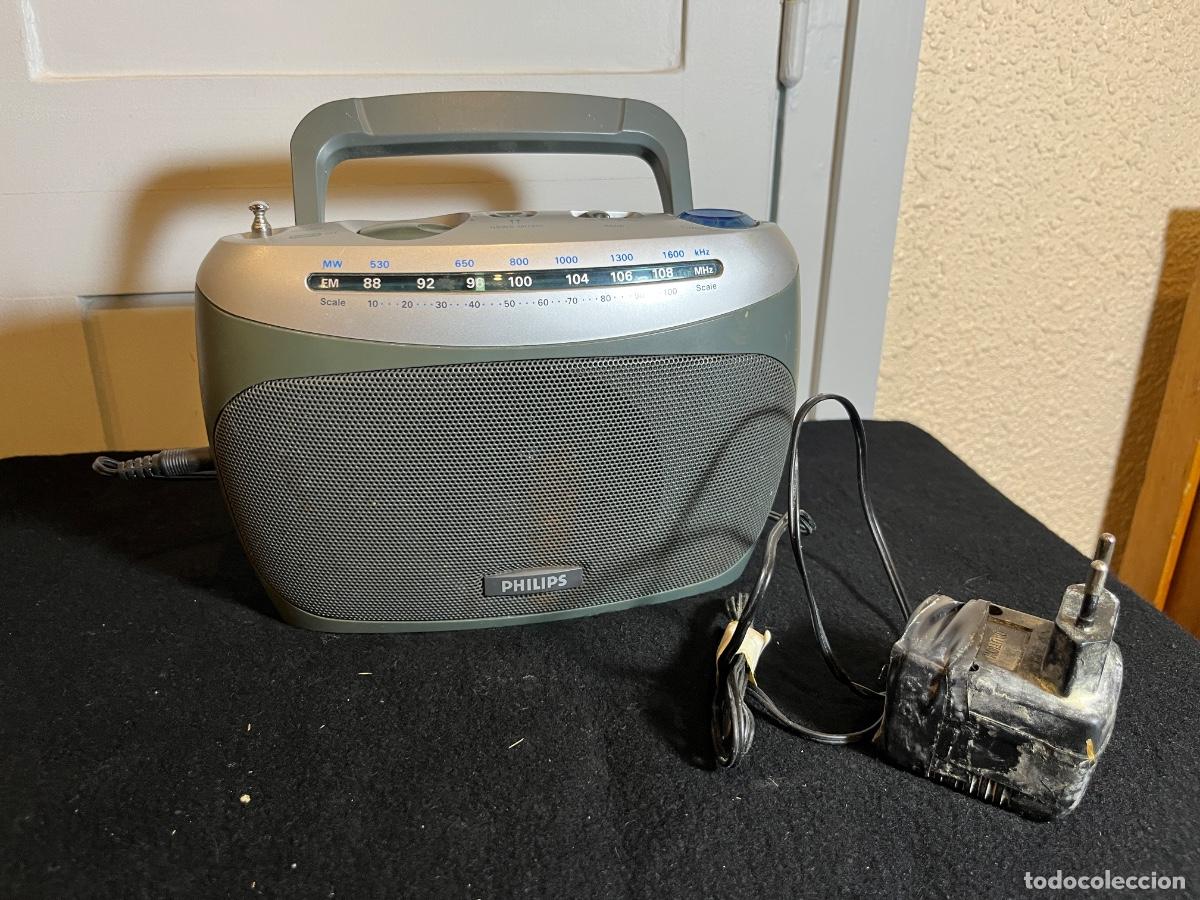 Radios antiguas: Radio Philips AE2150 port&aacute;til transistor vintage FM MW a&ntilde;os 90 con adaptador original