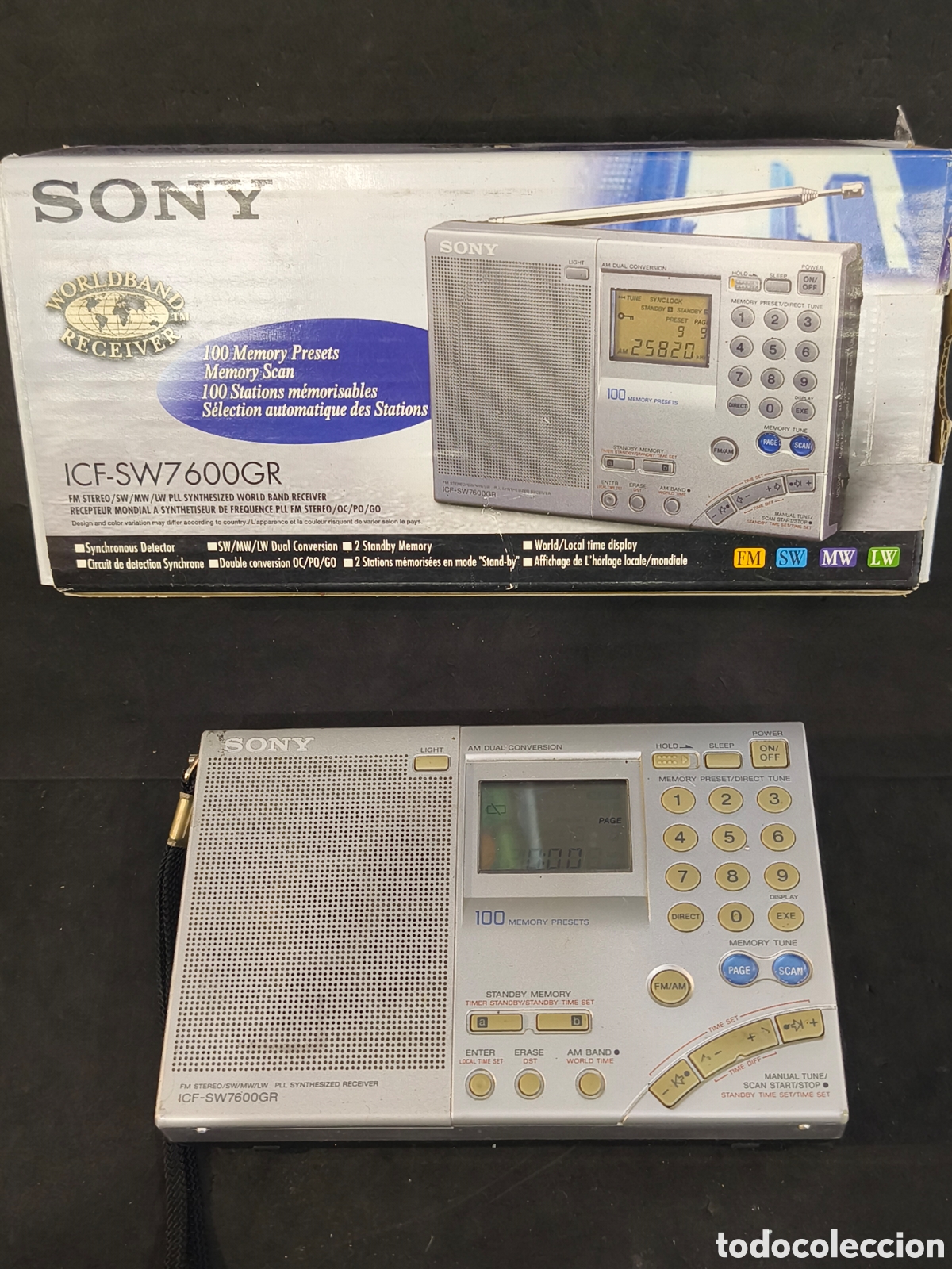 Radios antiguas: RADIO TRANSISTOR SONY ICF-SW 7600GR MULTIBANDAS CON CAJA