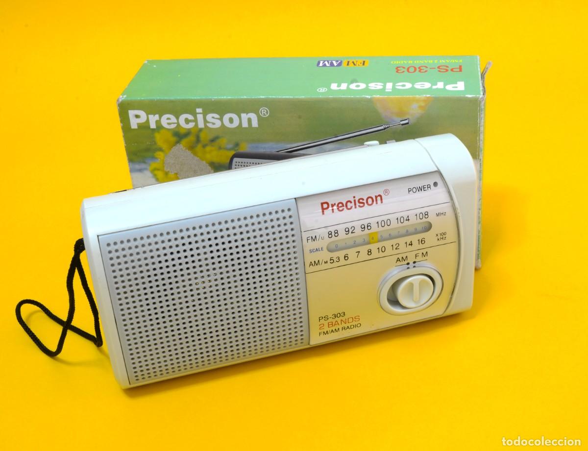 Radios antiguas: Radio port&aacute;til es el modelo Precison PS-303, AM+FM, EXC+, EN CAJA ORIGINAL