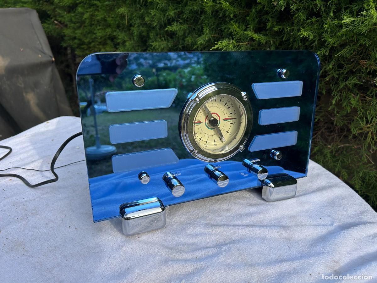 Radios antiguas: RADIO CASETTE VINTAGE ESPEJO AZUL MODELO 9825 / FUNCIONANDO