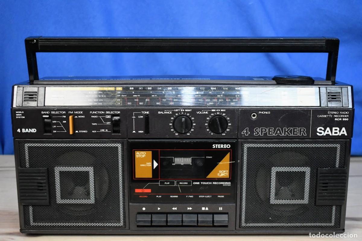 Radios antiguas: Radio cassette Saba RCR850 a&ntilde;os 80 cassette para reparar