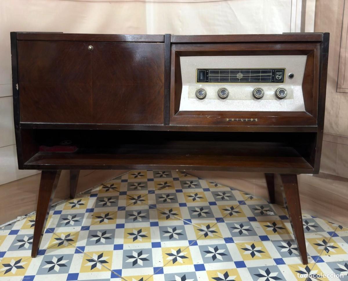 R&aacute;dios antigos: Mueble Tocadiscos Philips vintage Midcentury 50s